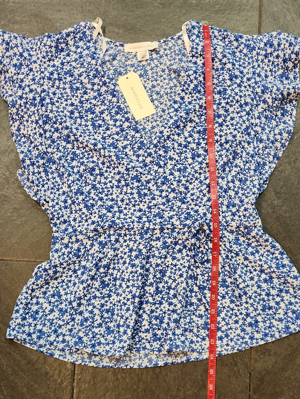 Monteau Faux Wrap Blouse (Misses XL) - Picture 7 of 7